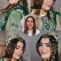 میکاپ شنیون زلف‌‌‌رنگ‌مو‌ فیبروز مژه ناخن و...