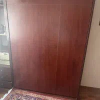 تختخواب کم جا چوب همراه با تشک