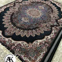 یک جفت فرش ۹ متری طرح ارکید زمینه سورمه ای ۷۰۰شانه