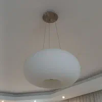 چهارعدد لوستر مدرن شیشه و چوبی