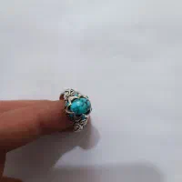 انگشتر نقره فیروزه نیشابور مخراج کاری