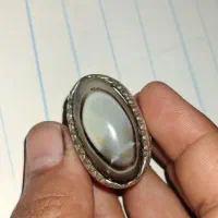 انگشتر نقره سلیمانی سه پوست و عقیق سیاه