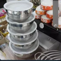 لگن استیل درب ژله ای ۵عددی جنس درجه یک