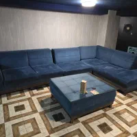 مبل ال شش نفره همراه میز جلو مبلی