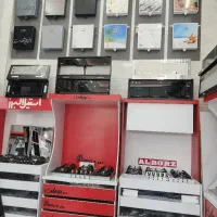 اجاق گاز رومیزی صفحه شیشه‌ای و هود سینک شیرآلات