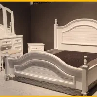 تخت دونفره پایه چوبی سرویس لاین