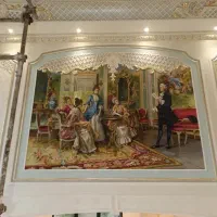 نقاشی روی دیوار کلاسیک و پتینه کاری گچ بری