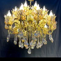 لوسترنگین لوستربرنجی.۸+۱۲روشنایی KF light.6655برنج