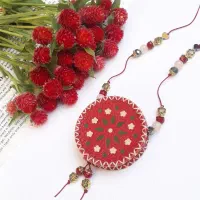 گردنبند زنانه چرم طبیعی جادعایی کد 005