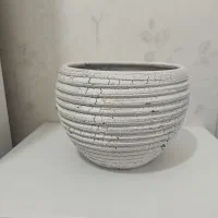 گلدان سرامیکی سنگی سفالی پلاستیکی و گل مصنوعی