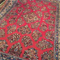 فرش ۶ متری دستباف ساروق نقشه گل آمریکایی