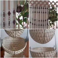 سبد دو طبقه و پرده جوبی