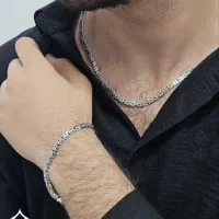 زنجیر و دستبند مردانه نقره انلاین شاپ رفیعی