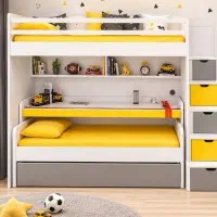 تخت دوطبقه مدل میز تحریر دار ثابت/چکی