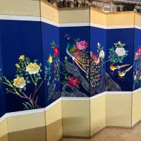 پاروان انتیک وارداتی کلکسیونی کاردست با ابریشم