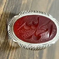 انگشتر نقره دوقاب سید ذبیح خط مراد