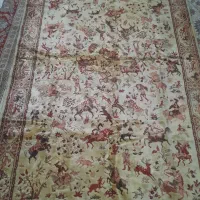 قالیچه ابریشمی طرح شکارگاه ۲۲۰×۱۴۰