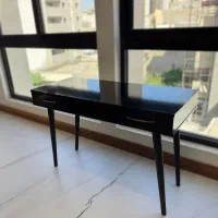 میز تحریر و کنسول تمام چوب (مشکی پیانویی/در حد نو)