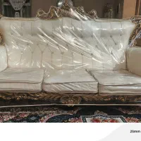 مبل استیل ۹ نفره همراه میز وسط و دو عسلی