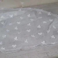 مینی اسکارف گیپور سفید پاپیونی