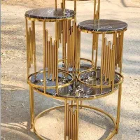 کنار مبلی جلو مبلی و میز عسلی رنگ استیل طلایی فلزی