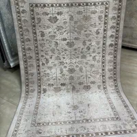 فرش مدرن فانتزی رنگ کرم نسگافه ای