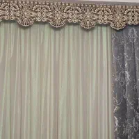 پرده حریر هفت رنگ به همراه کتیبه مخمل
