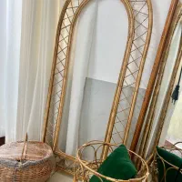 قاب آیینه قدی حصیری