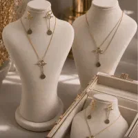 گردنبند و گوشواره اجرت دو درصد(زرگری عظیم زاده)