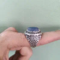 انگشتر نقره با نگین لاجورد آبی افغان