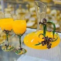 لیوانهای شیشه‌ای دسته برنجی