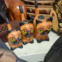 مجسمه اویز سه کله فیل  شتر چوبی
