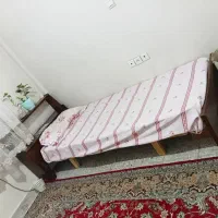 تخت یک نفره کامل چوب با خوش خواب