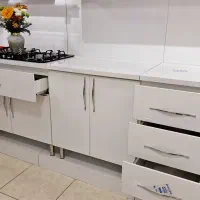 کابینت رنگ سفید براق 4متری تمام ام دی اف