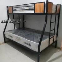 تخت خواب دوطبقه (صنایع فلزی نوری) تشک نیلوفر
