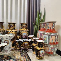 ظروف سورمه ای سرمه ای چینی عتیقه گلدان کنار سالنی