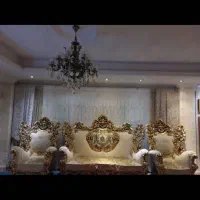 مبل استیل سناتور ۹ نفره ورق طلا پرمنبت در حد