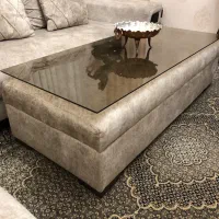 مبل ۷ نفره  به اضافه‌ی ۳ نفر پافر تشک ها سالم
