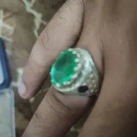 انگشتر زمرد زامبیا رکاب مخرج کاری یاقوت برمه کهنه