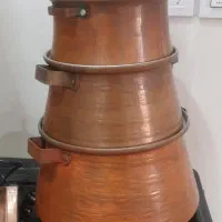 قابلمه مسی نونو و سماور ذغالی و سرتاس