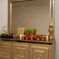 اینه کنسول لوکس طلایی