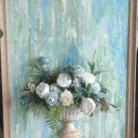 تابلو پتینه گل برجسته