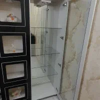 بوفه ویترینی MDF و آینه ای و هالوژن دار