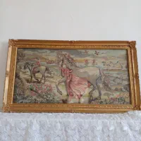 تابلو  کوبلن بافته شده و قاب منبتکاری