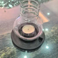 جا شمعی فانوسی حبابی مشکی مات با شمع