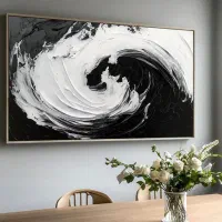 تابلو ابستره مینیمال نقاشی سیاه سفید طلایی مدرن