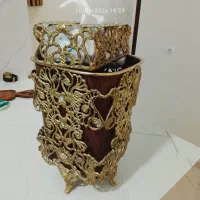 سطل اشغال و جا دستمال کاغذی برنز
