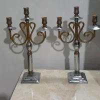 یک جفت شمعدان از جنس برنج واستیل