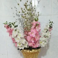 گل 4عدد صورتی 4عدد سفید قابل شستشو