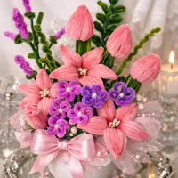 دسته گل مخملی چندرنگ، هدیه خاص